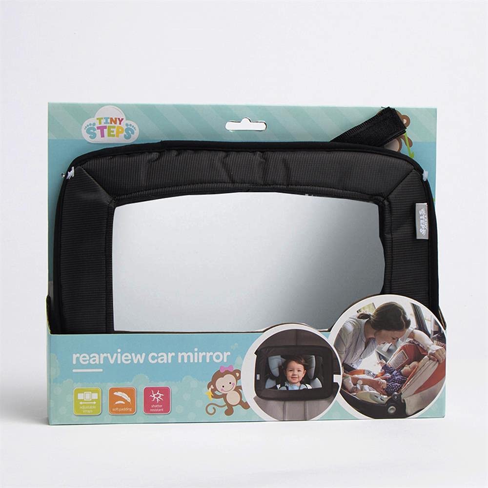 Rearview Car Mirror With Adjustable Straps , Shatter Resistant , Soft Padding