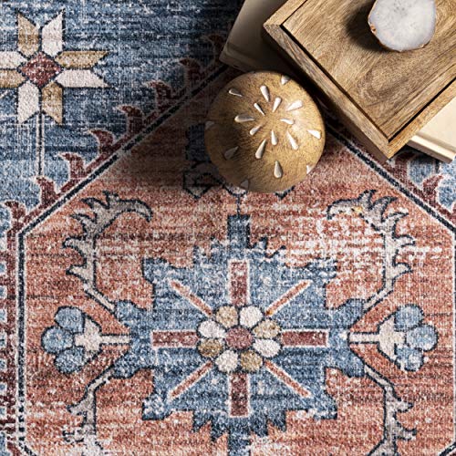 NuLOOM Zena Machine Washable Medallion Area Rug, 8' X 10', Rust on