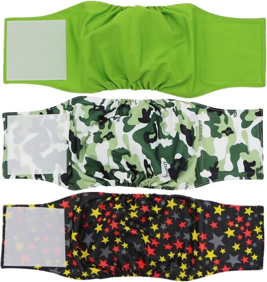 Hanyi Mâles Couches de Chien, 3 Pack Lavables et Réglables Couches pour
