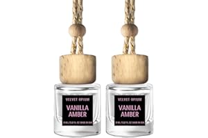 C CLASSY PERSONALIZED JEWELRY C Classy Car Air Freshener Hanging 2 Pack, Vanilla Amber Essential Oil Diffuser for Cars, Long-Lasting Fragrance, Cute Car Accessories, C ar Air Fresheners for Women & Men Gift, Made in USA