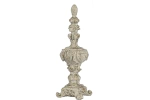 A & B HOME A&B Home Danna Finial Accent, Cement, 4.5" D x 4.5" W x 13.5" H