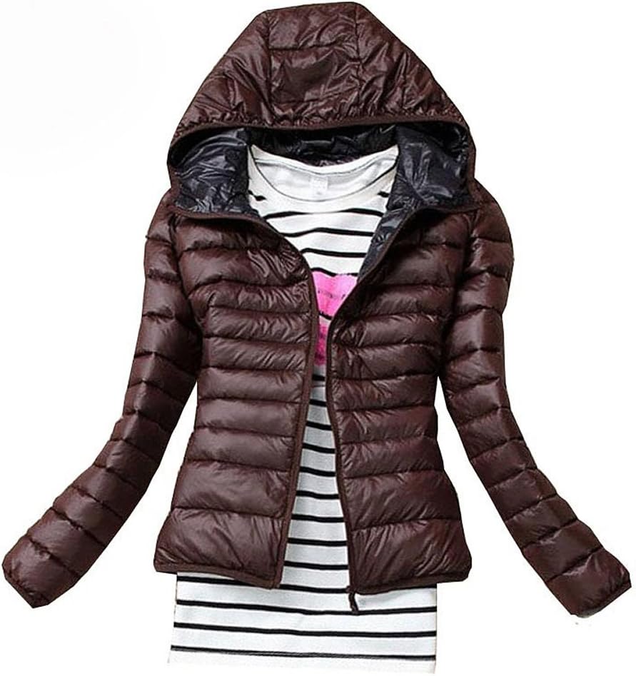 Glamorstar Women's Packable Puffer Jacket Lightweight Hooded Cotton Coats