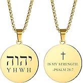 HOMLIFPER Hebrew Necklaces Judaism Religion Necklace YHVH YHWH Jehovah Pendants Hebrew Bible God Names Jewelry Hanukkah Israel Amulets Gifts Women Men