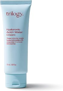 Trilogy Hyaluronic Acid+ Water Cream, Lightweight Moisturizer, 1.69 Fl Oz | Weightless gel cream plumps with Ceramide III & G