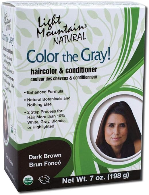 Light Mountain Natural Color The Gray Hair Color Conditioner Dark Brown 7 Oz Pack Of 2 Amazon Ca Home Kitchen