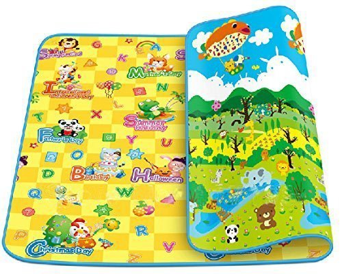 Sevia Polyester Waterproof Anti Skid Large Baby Care Floor Playing Mat (120x180 cm, Multicolour)