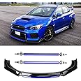 DREAMIZER Car Universal Front Bumper Lip 4pcs Body Kit Chin Spoiler Splitter Diffuser Protector Compatiable for Toyota Honda Nissan Hyundai and More (Blue and Blue)