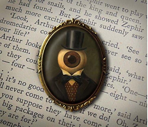Eyeball Man Brooch - Victorian Gothic Steampunk Pin - Halloween -Sci Fi