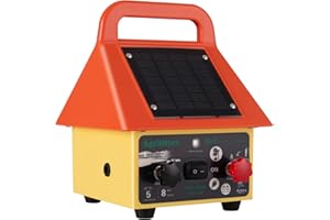 AGRIOTTER 3-in-1 Electronic Fence Energizer Charger Solar/BatteryAC Powered Waterproof Design for Livestock Wildlife Control & Property Protection