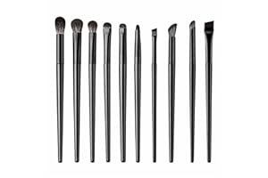 10PCS Eye Makeup Brushes Set, Portable Eyeshadow Brush Kit for Blending, Crease, Smudge, Eyeliner & Brow, Soft Synthetic Bris