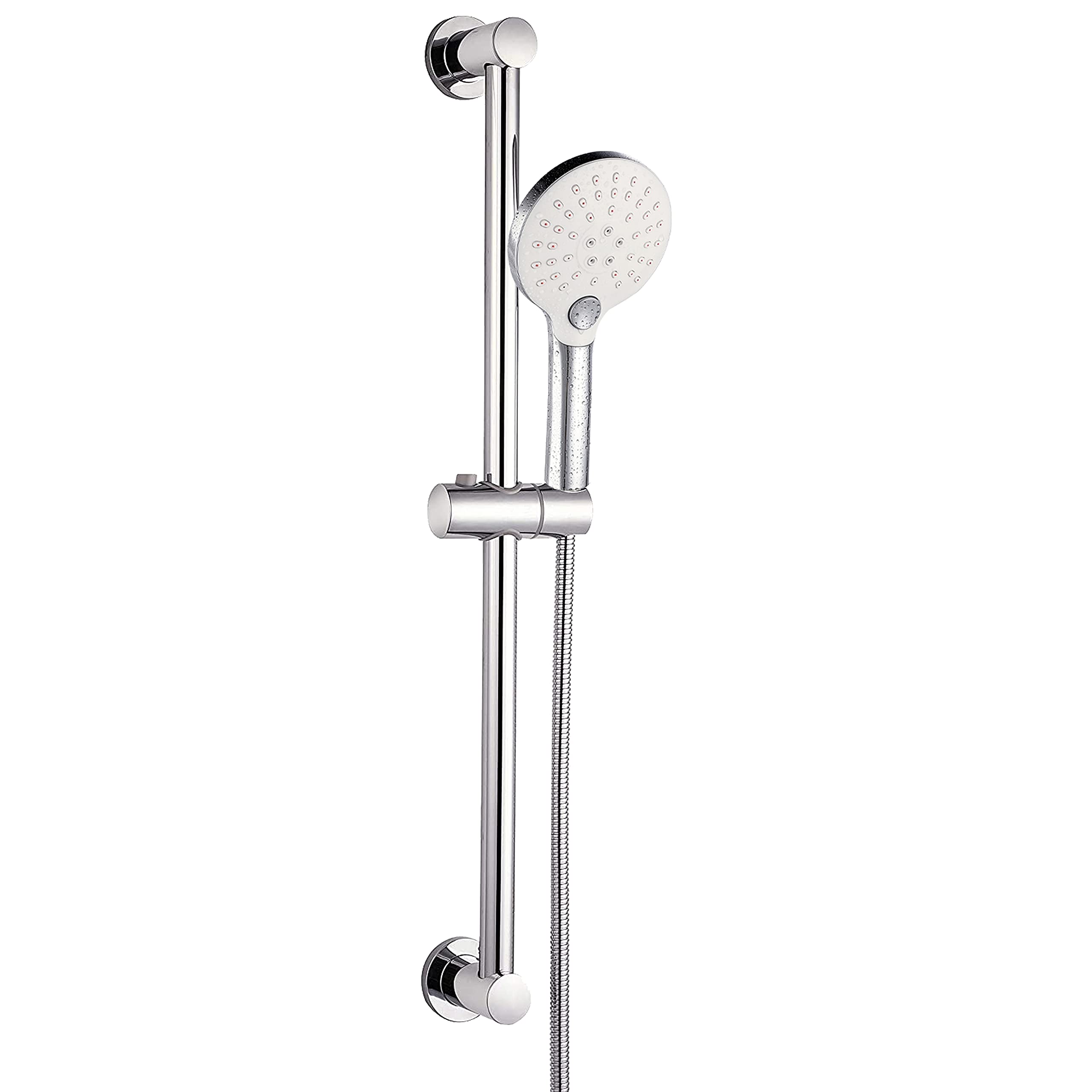 Elbe Shower Riser Rail kit incl Made of Stainless Steel 304, with Multifunctional Plastic Hand Shower, 1.5 m Stainless Steel Hose