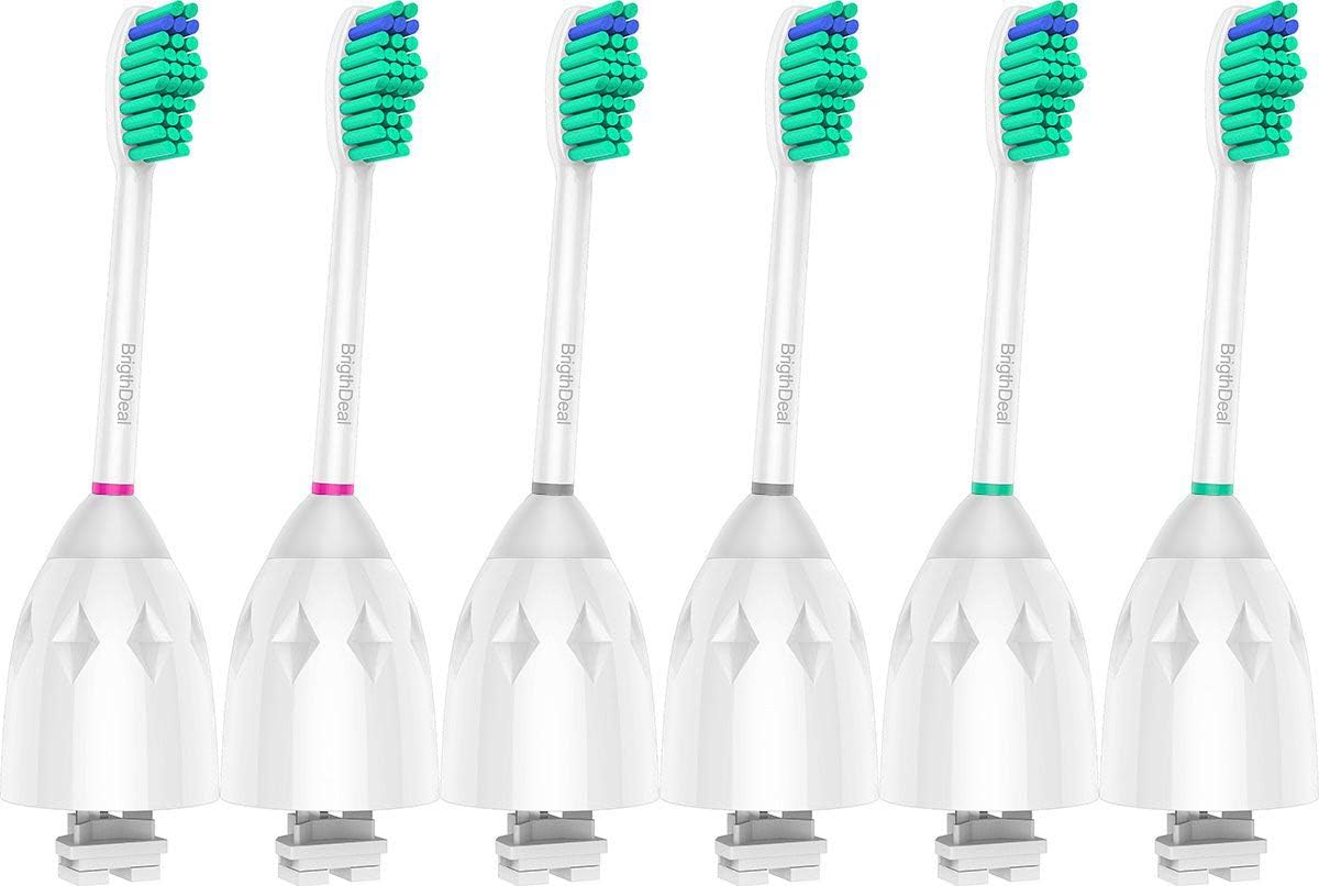 BrightDeal Replacement Brush Heads Compatible with Philips Sonicare Toothbrush E Series Elite Essence Advance CleanCare Xtreme HX7022/66 (6 Pack)