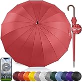 Royal Walk Windproof Large Umbrella for Rain 54 Inch Automatic Open for 2 Persons Wind Resistant Big Golf Umbrellas for Adult Men Women Classic Wooden Handle Fast Drying Strong 16 Ribs Travel 120cm