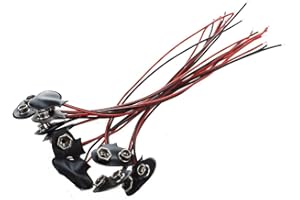 Wooswen 10x Black Red Short Cable Connection 9V Battery Clips Connector Buckle