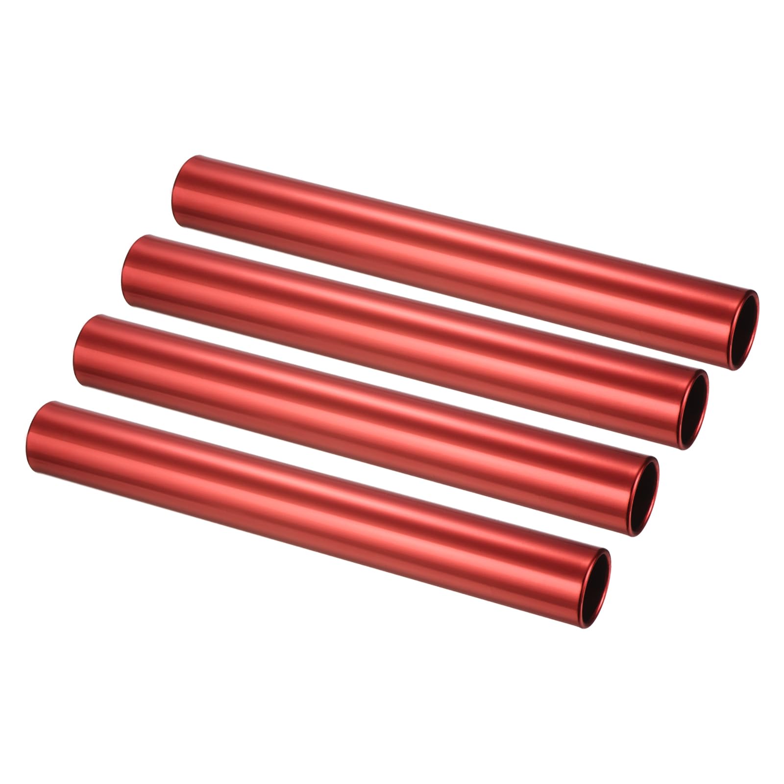 PATIKIL Aluminum Relay Batons, 4 Pcs Field Track Relay Events Baton for Race Gym Track and Field Equipment Class Games Outdoor Sports Running Practice, Red