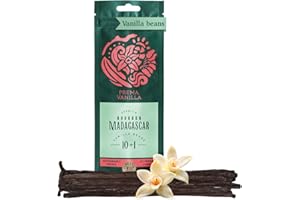 PREMA VANILLA Madagascar Vanilla Beans, Grade A Bourbon Pods For Making Vanilla Extract, Good For Cooking And Baking, Rich and Intense Aroma, Pack of 10 Beans Plus 1 Gift Bean