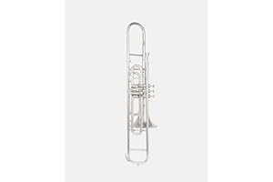 QUEENBRASS 3-Valve Trombone in Bb Pitch – Chrome Finish Brass Body with Mouthpiece & Case | 3-Valve Trombone for Students, Bands & Professionals