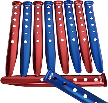 Amazon Freell フリール サンドペグ スノーペグ U字型ペグ 31cm 赤 青 10本セット テントネイル ビーチ 砂浜 雪 キャンプ用 U型 軽量 携帯 便利 アウトドア 野外 Freell ペグ ステーク