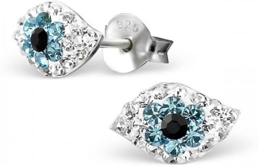 Sterling Silber Crystal Eye Ohrringe 925 Prägung: Girl Almighty: Amazon