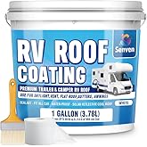 RV Roof Sealant RV Roof Coating RV Roof Sealant White 1 Gallon Waterproof Solar Reflective & Leak Repair for Trailers Campers