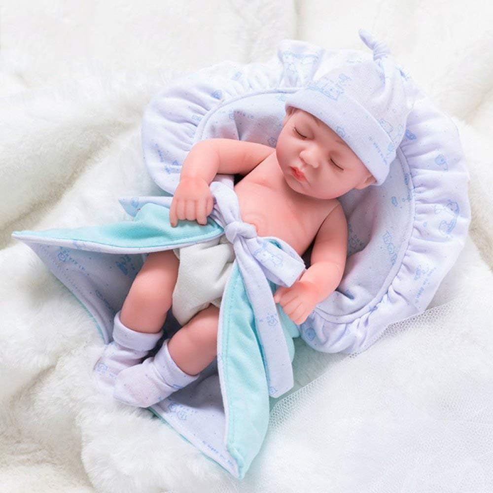 Prezzo ZBYY Reborn Maschio in Silicone Realistico Reborn Bambino Bambola Femmina Occhi Chiusi Bambole Giocattolo Regalo 26Cm 10Pollici,Blue Offerte