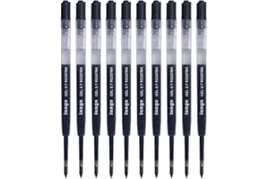 iungo Black 0.7 Compatible Parker G2 Type Gel Ink Refills Pelican FiberCastle Visconti Monte Grappa Monte Delta Fisher Marlen Omas Schaeffer Porsche (Black, 0.7mm Refill 10 pcs