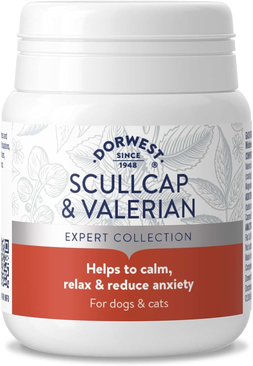 Dorwest Herbs Scullcap & Valerian Calming Tablets for Dogs & Cats 100 Tablets