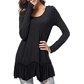 Urban CoCo Women's Casual T-shirt Solid Long Sleeve Tunic Tops