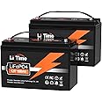 LiTime 12V 100Ah LiFePO4 Battery BCI Group 31 Lithium Battery Built-in 100A BMS, Up to 15000 Deep Cycles, Perfect for RV, Marine, Home Energy Storage（2 Packs）