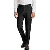 Boy Black Dress Pants Suit Pants for Boys Slim Fit Flat Front Trousers | Adjustable Waist,Zipper Closure,Straight Leg Fit,Slanted Pocket,Husky Suit Trousers,School Uniform Pants,Slim Fit,Size 2-20