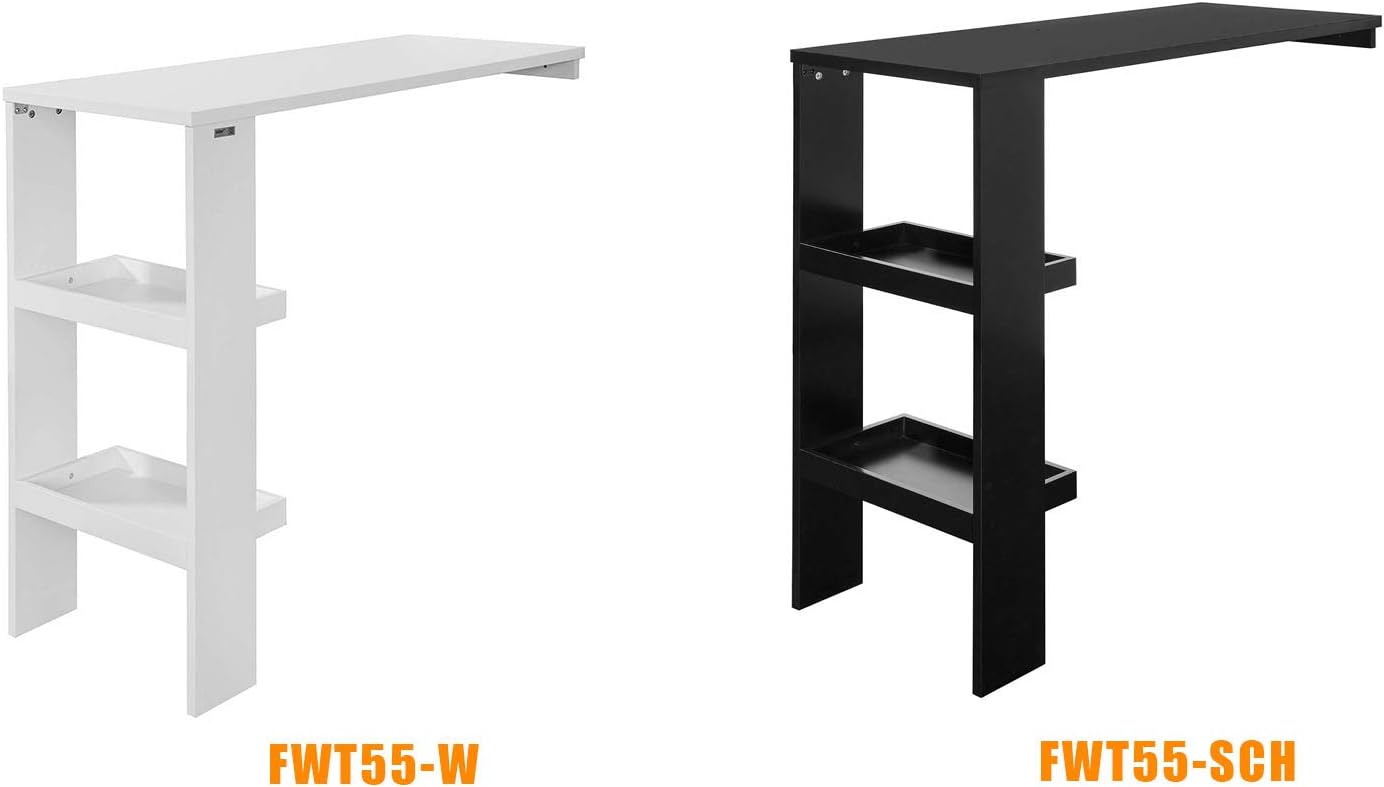 Stool Not Included Sobuy Fwt55 Sch Wall Mounted Kitchen Breakfast Bar Table Dining Table Coffee Bar With 2 Storage Shelves