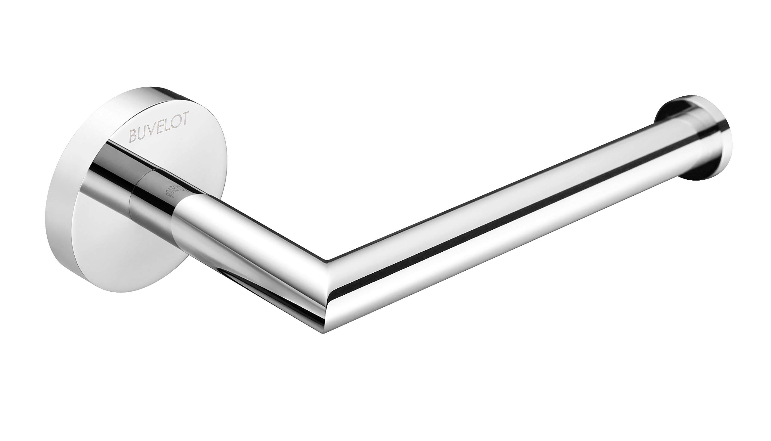 BUVELOT 077030-CR Leo Bathroom Brass Toilet Paper Holder Wall Mounted Modern Style,Chrome