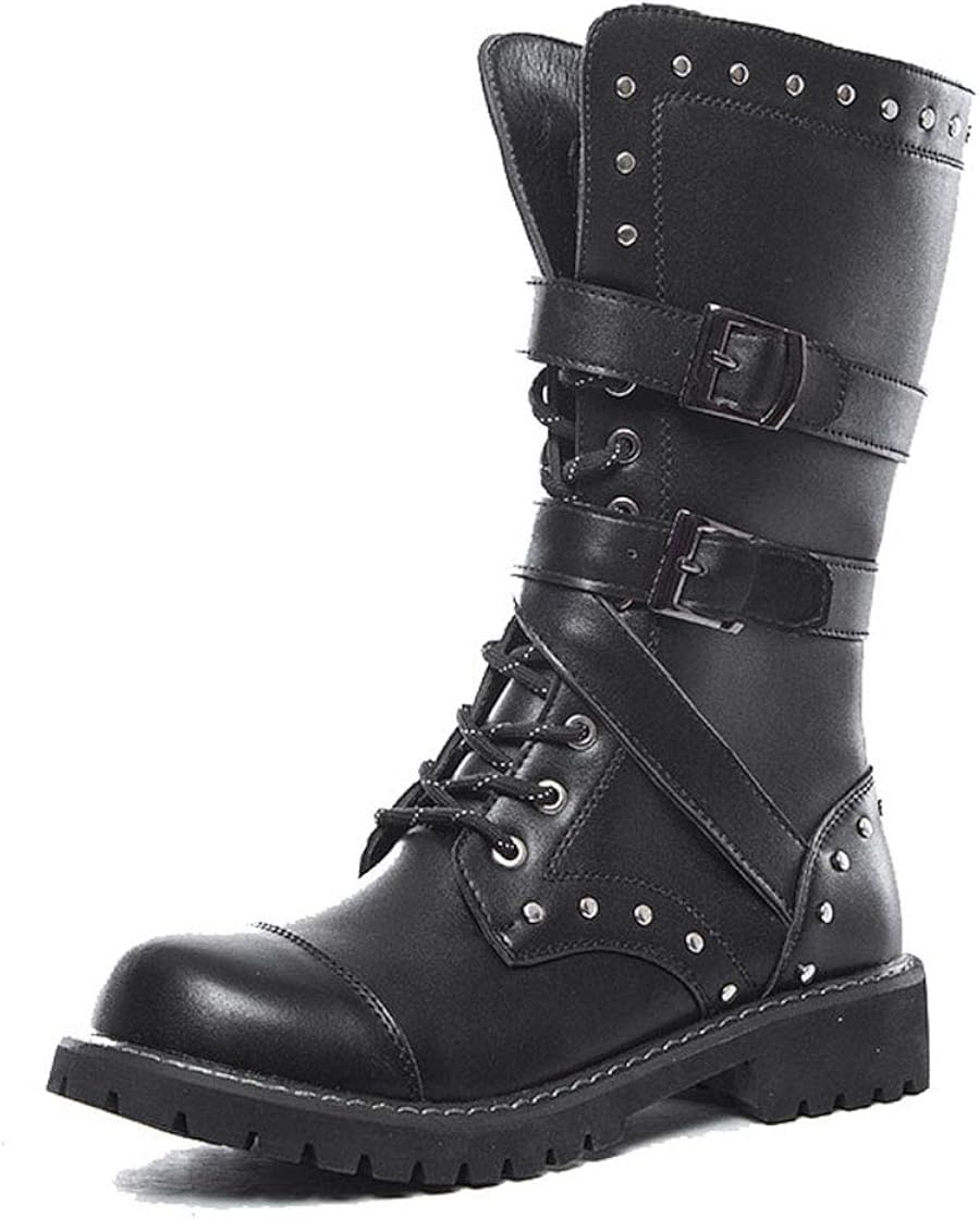 Amazon Cnstone メンズ ブーツ ショートブーツ 厚底ブーツ サイドジップ サイドジッパー コスプレブーツ レザー 革 パンク靴 お兄系 V系 ヴィジュアル系 ビジュアル系 パンク系 原宿系 ライブに ブーツ
