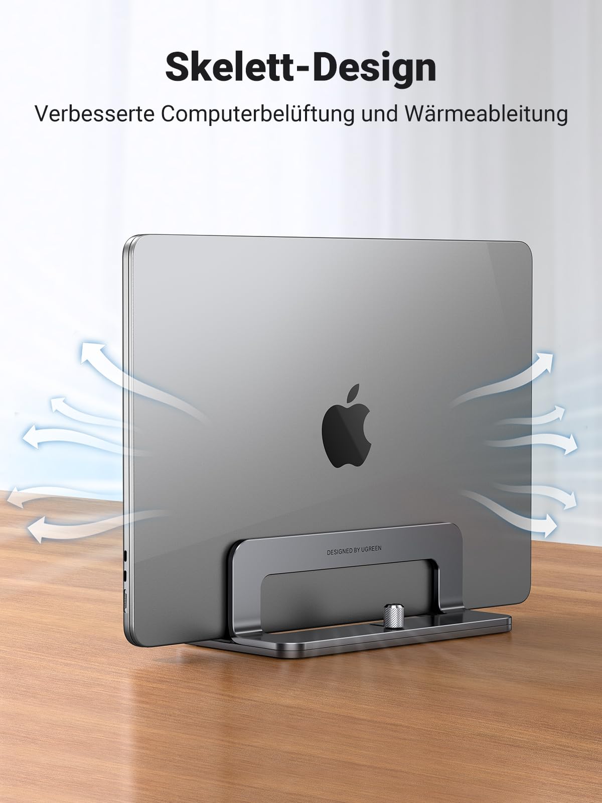 UGREEN Laptop Ständer Vertikaler Aluminium Vertikal Stand Laptopständer Platzsparender Laptop Halter mit thermischer Basis für Laptops,MacBook Air,Pro,Samsung, iPad,Tablets 5