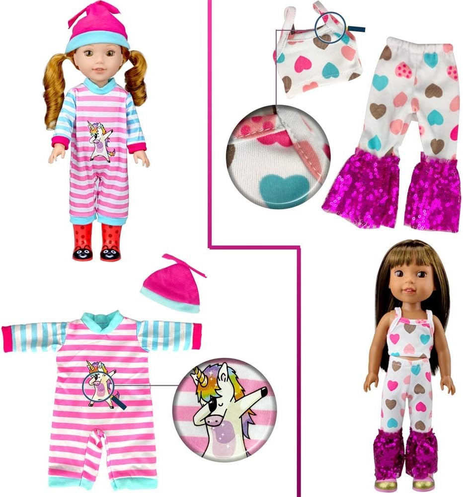 WONDOLL 10Sets DollClothes for 14inch Dolls Compatible with 14.5