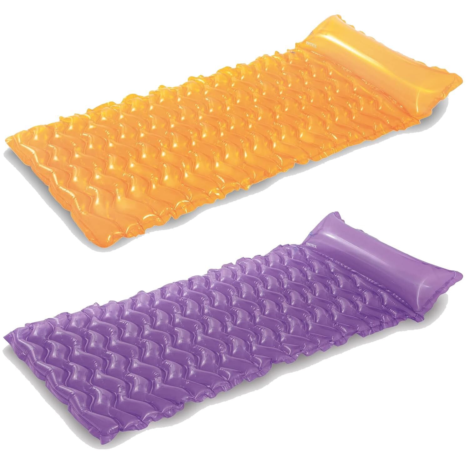 Photo 1 of Intex - Tote-N-Float Wave Inflatable Air Mat, (90 inches X 34 inches), (Colors May Vary), (2 Pack)