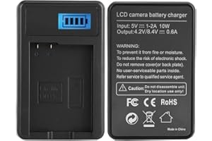 ZASCHMOY ENEL14 Battery Charger for D5100/D3100/D3200/D3300/Coolpix P7000 with LCD Display - Compact & Portable Design, Safe 