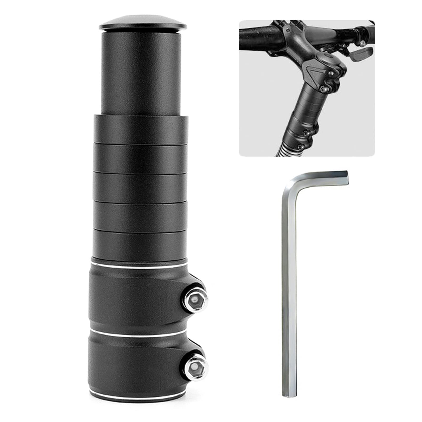 mellystore Handlebar Riser Bicycle Handlebar Height Adapter Aluminium Bicycle Stem Raiser Stem Extension Adjustable Bicycle Fork Shaft Extender for MTB Road Bike 28.6 mm
