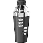 Oggi 23-Ounce Stainless Steel Cocktail Shaker, Black