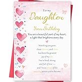 MOROLURU Daughter Birthday Card, Sweet Birthday Cards for Daughter, Adult Gifts from Mom Dad