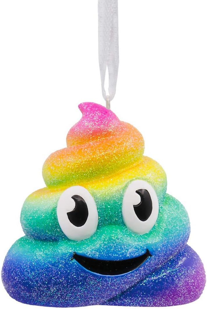 2018 Hallmark Sparkle Swirl Poop Emoji Christmas Ornament
