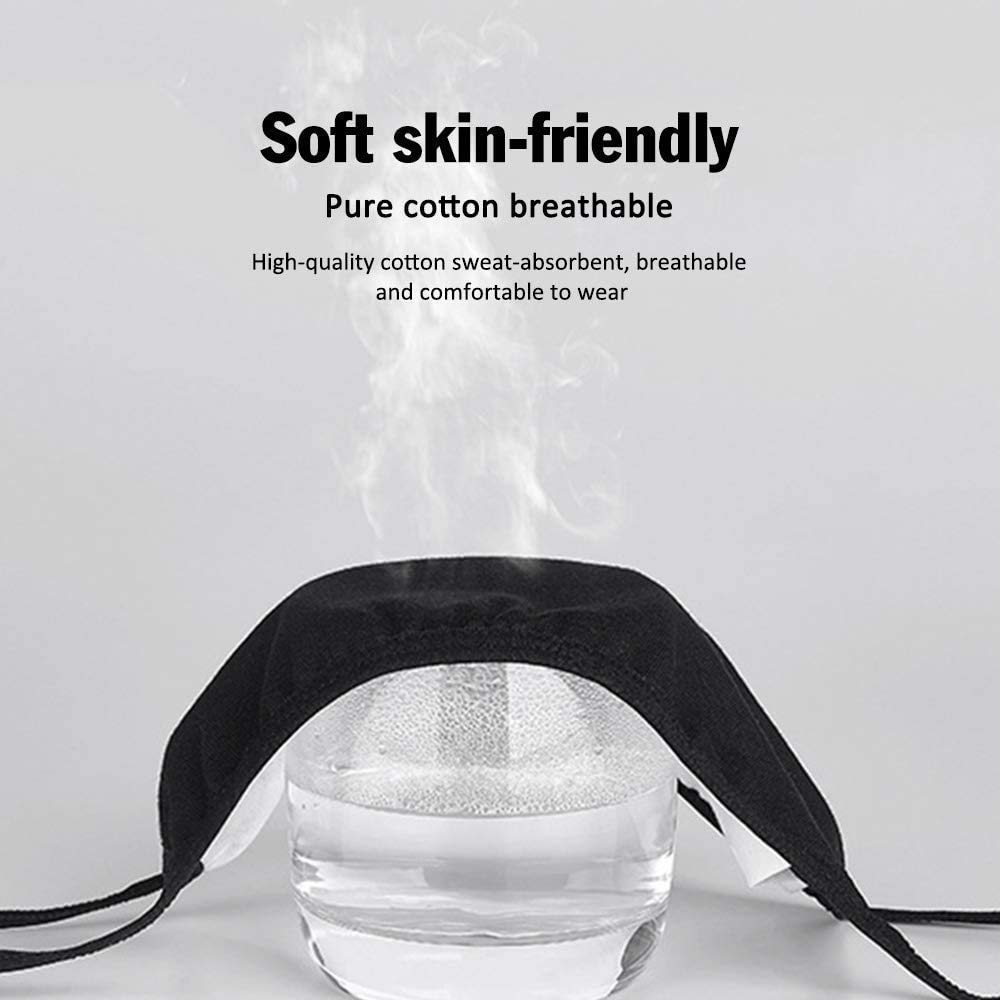 Reusable Cotton Fabric，Fashion Protective Unisex Black Dust Cotton, Washable (5PCS): Beauty