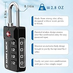 TSA Approved Travel Luggage Locks, Open Alert