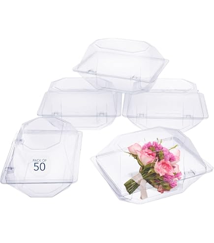30pcs Clear Plastic Boutonniere Holders - Pocket Sleeve For Wedding, Prom, Homecoming Corsages