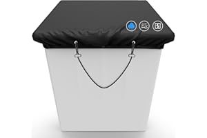 COSHNIBI Bucket Truck Cover,Heavy Duty Bucket Cover Fits for 1 Man Bucket,with Adjustable Metal Buckle Strap -Bucket Truck Waterproof Accessories 34x28in,Edge to Edge,Black