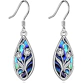 MONGAS Tulip Earrings Sterling Silver Filigree Tulip Teardrop Earrings Flower Jewelry for Women
