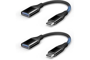 QIRUICOMY USB C to USB 3.0 Adapter 2 Pack, Type C Male to USB Female OTG Cable Thunderbolt 3 to USB Adapter Compatible with iPhone 16 Pro Max/16 Plus/16, MacBook Pro, Samsung Galaxy S24 Ultra/S23/S22