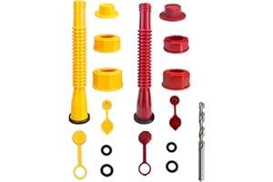 Beiskll Gas Can Spout Replacement Kit, Flexible Nozzle for 1/2/5/10 Gal Cans, 2 Pack (yellow+red)