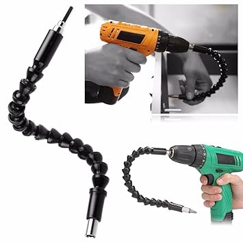 Generic 2PCS 12"/300MM Flexible Extention Screwdriver Drill Bit Holder with Magnetic Quick Connect Drive Shaft Tip 1/4" Hex Shank