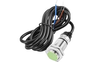 Heschen M18 Inductive Proximity Sensor Switch PR18-5DN2 Cylindrical Type Detector 5mm DC12-24V 3-Wire NPN NC(Normally Closed) CE